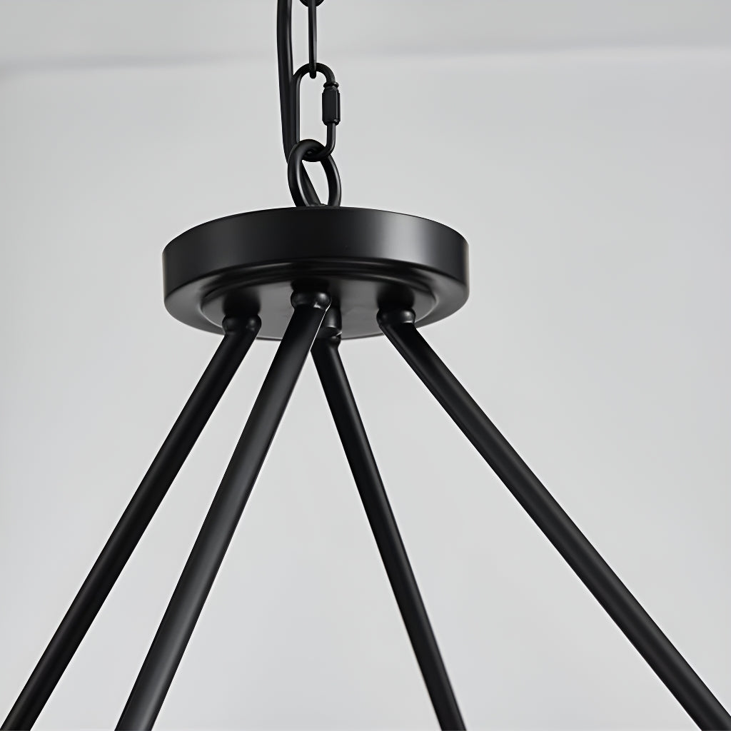 12 Lights Wagon Wheel Chandelier Black Round Globe Wrought Iron Pendant Lights details | Sofary Lighting