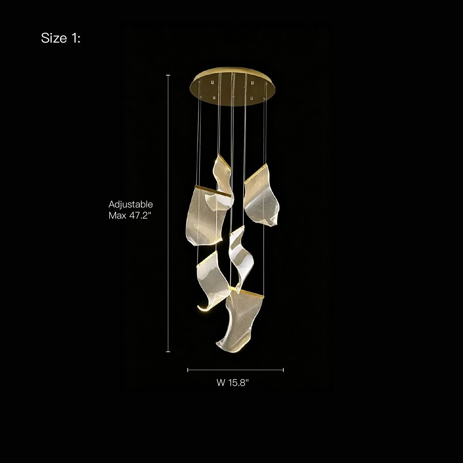 Raindrop Modern Luxury Cascading Water-Ripple Glass Chandelier