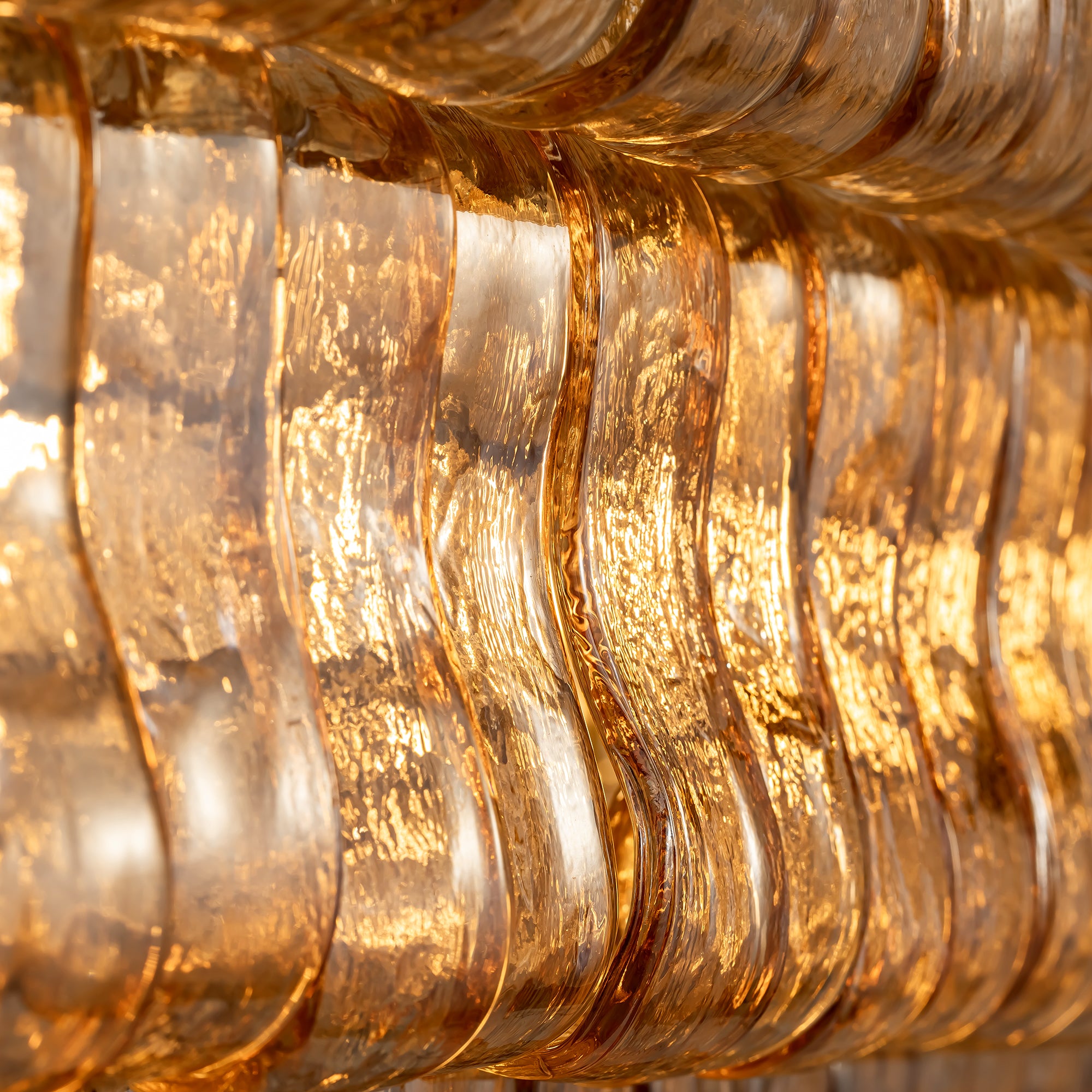 Amberra Modern Amber Glass Linear Chandelier