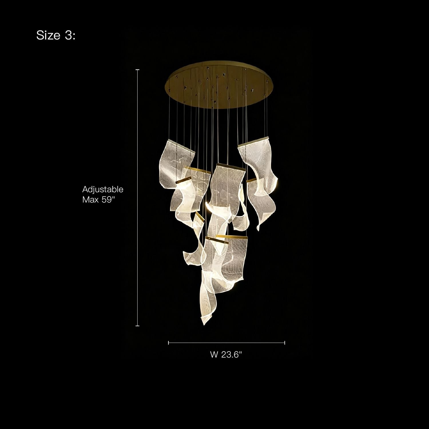 Raindrop Modern Luxury Cascading Water-Ripple Glass Chandelier