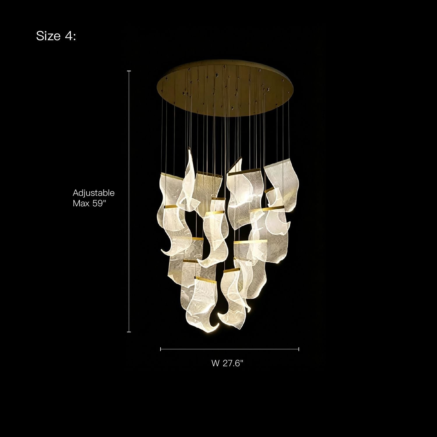 Raindrop Modern Luxury Cascading Water-Ripple Glass Chandelier