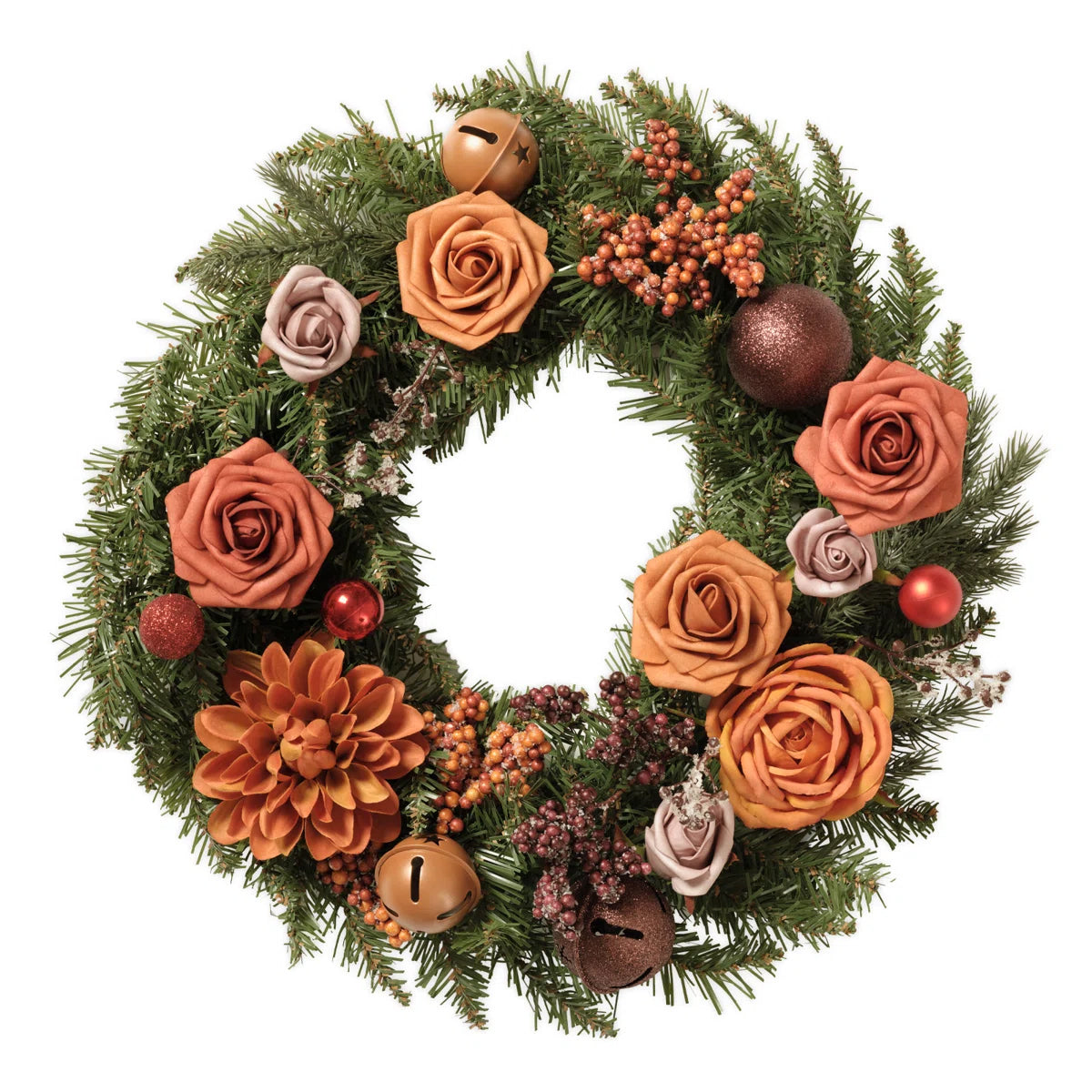 Artificial Flower Wreath for Front Door – 18" All-Season Floral Door & Wall Décor