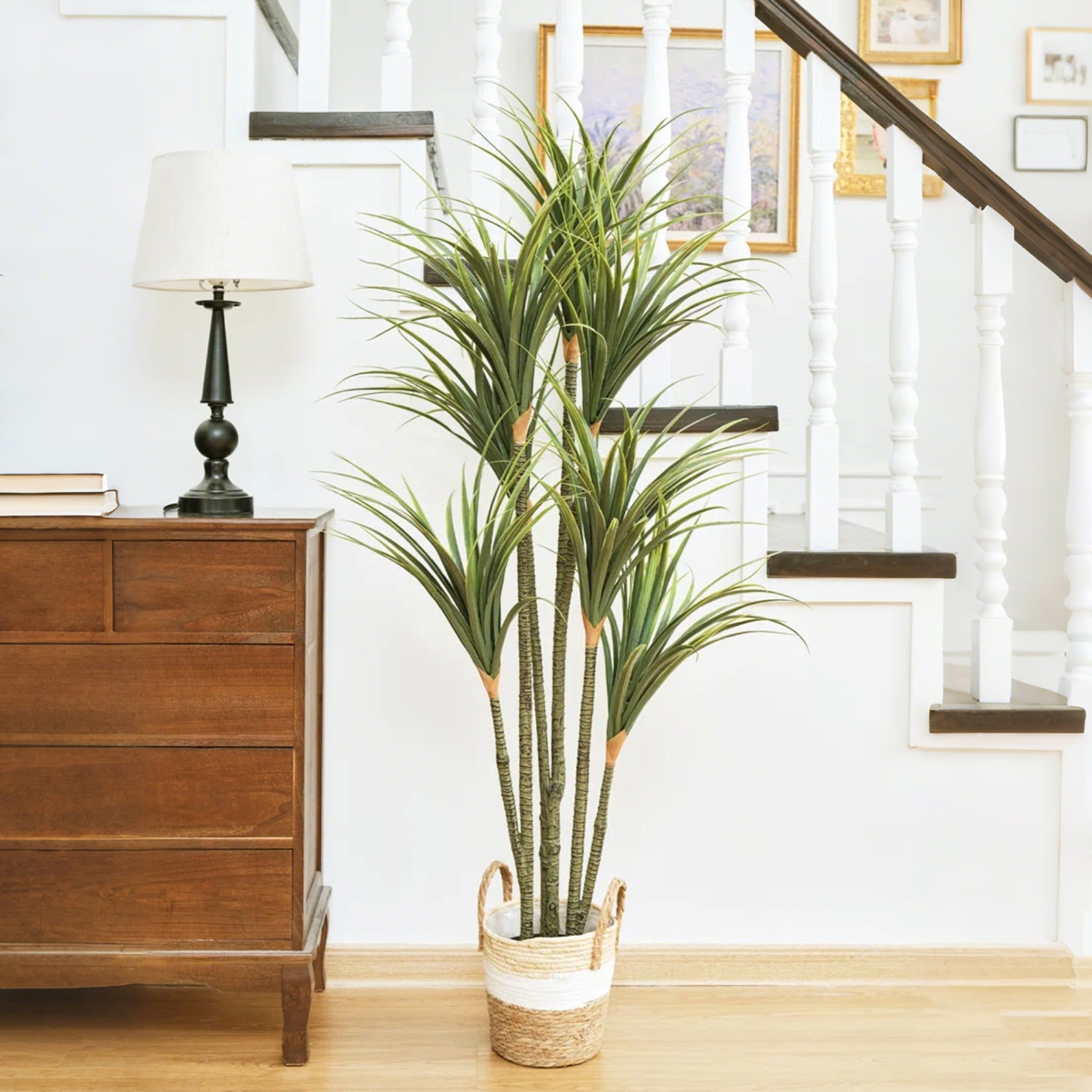 Artificial Yucca Tree in Pot – Realistic Faux Indoor Floor Plant for Home & Office Décor