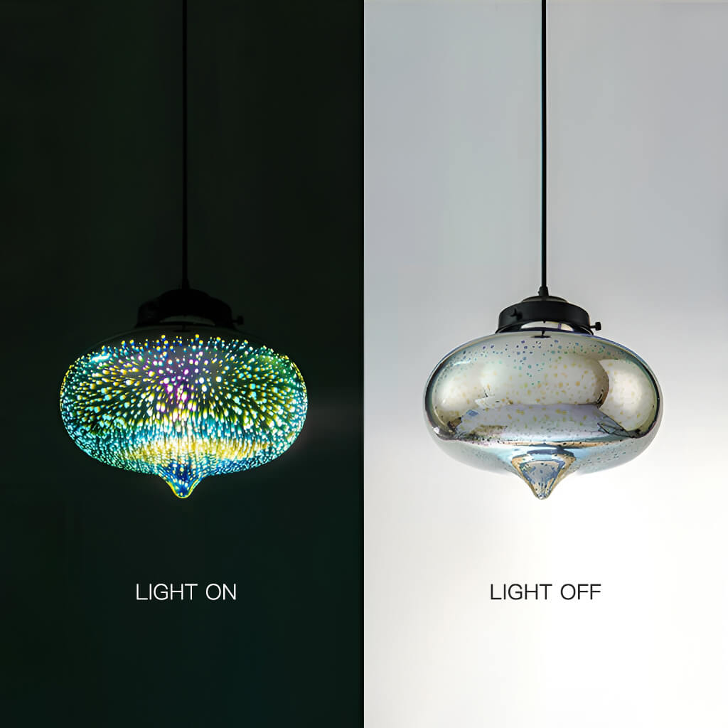 3 Lights 3D Colorful Glass Fireworks ART Pendant Light-light-off| Sofary