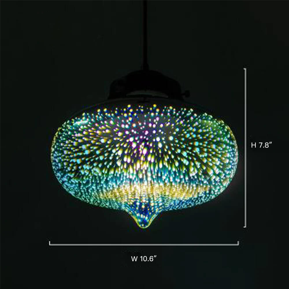 3-Lights 3D Colorful Glass Fireworks ART Pendant Light size C |Sofary Lighting