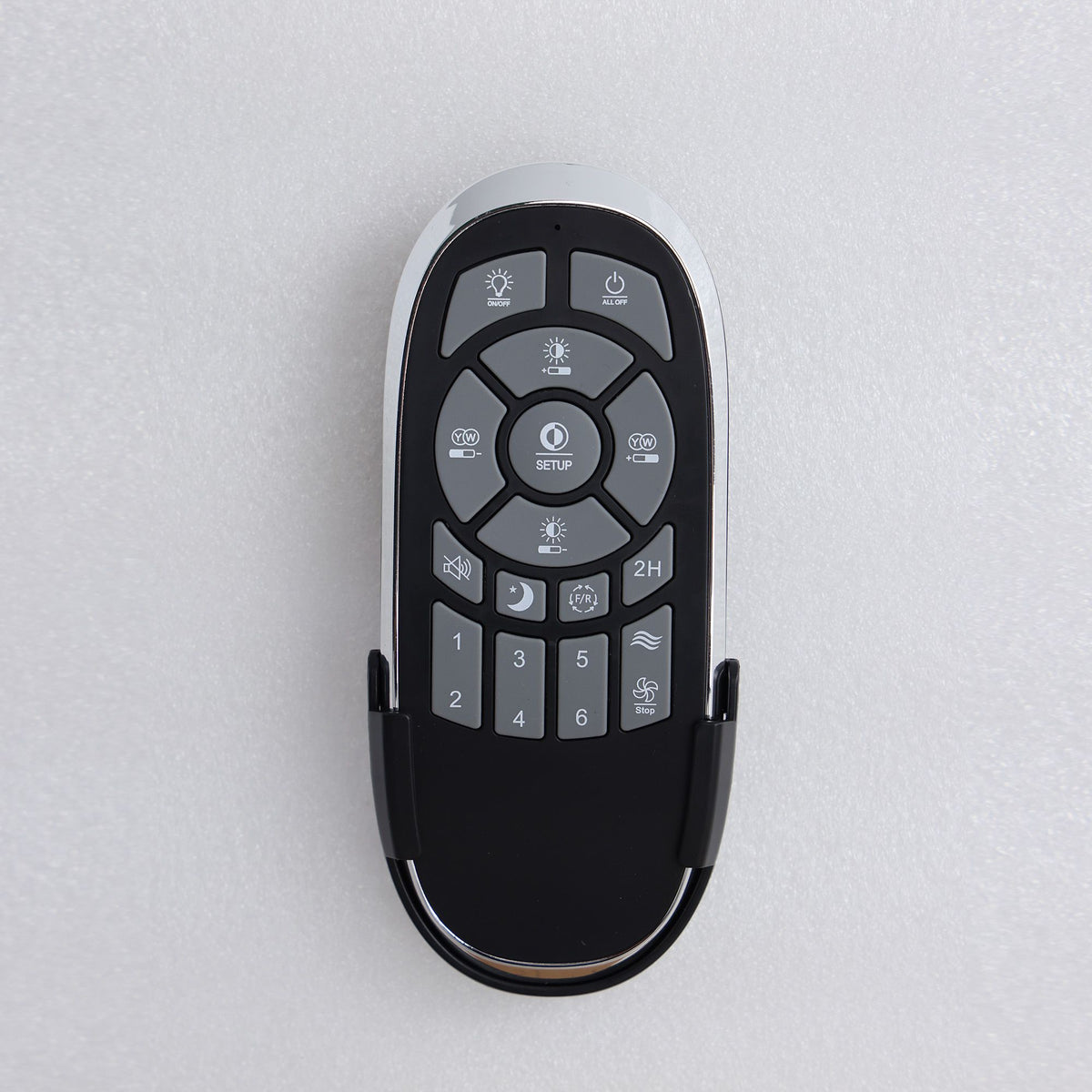 Chrome fandelier remote control — 6 speeds, dimmable light, 3 color temperatures, timer, reversible mode, full-function controller | Sofary Lighting