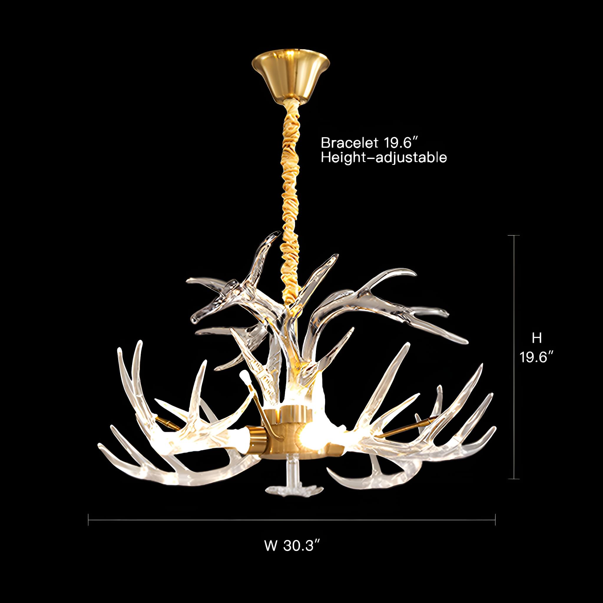 7-Light Resin Deer Horn Antler Ceiling-size | Sofary Lighting