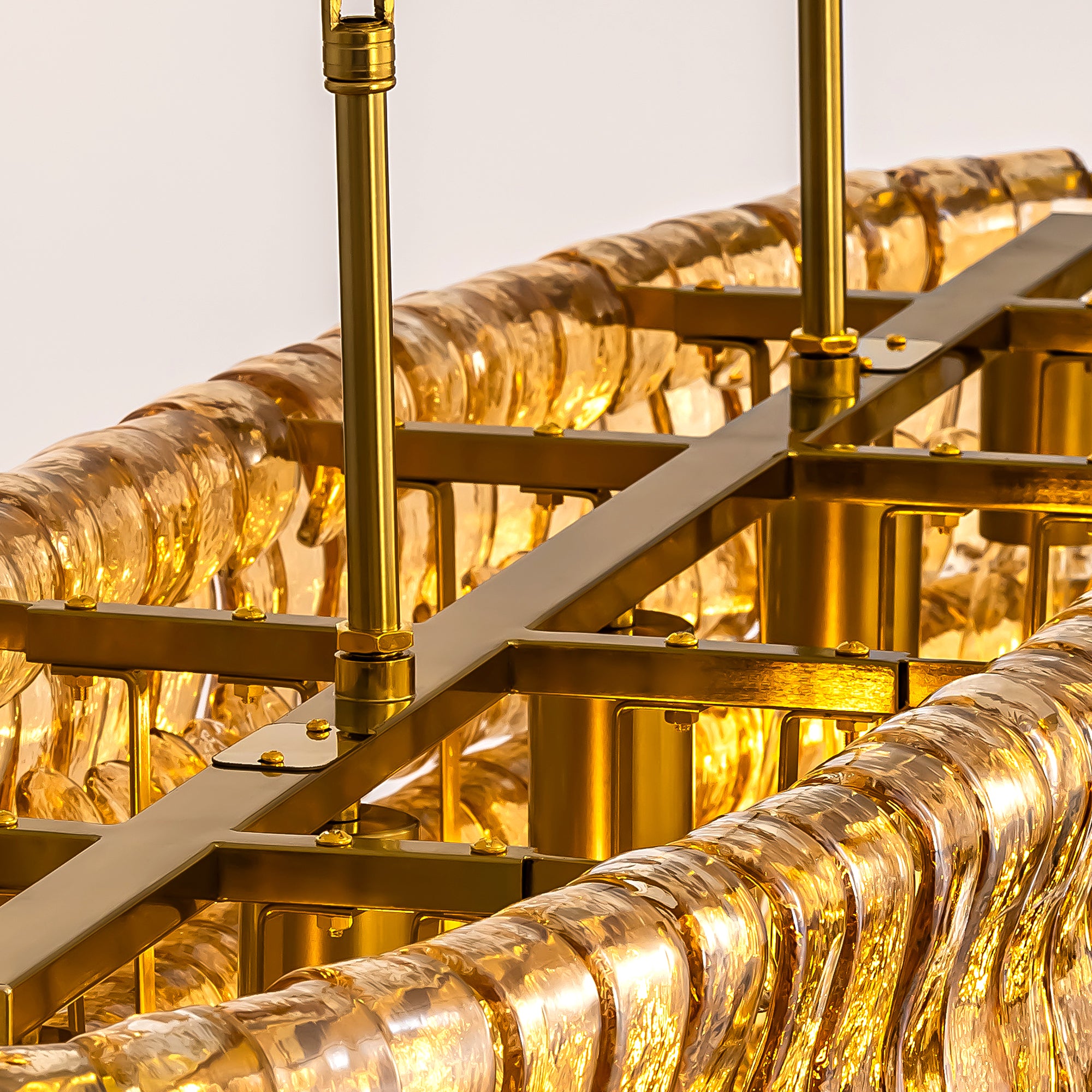 Amberra Modern Amber Glass Linear Chandelier