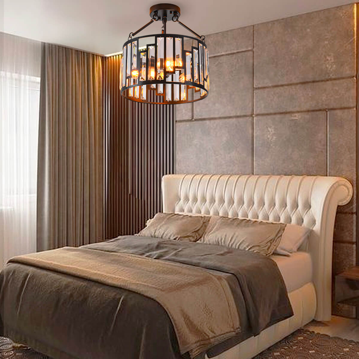 American-style-iron-pendant-lamp-Ceiling-light-bed room | Sofary