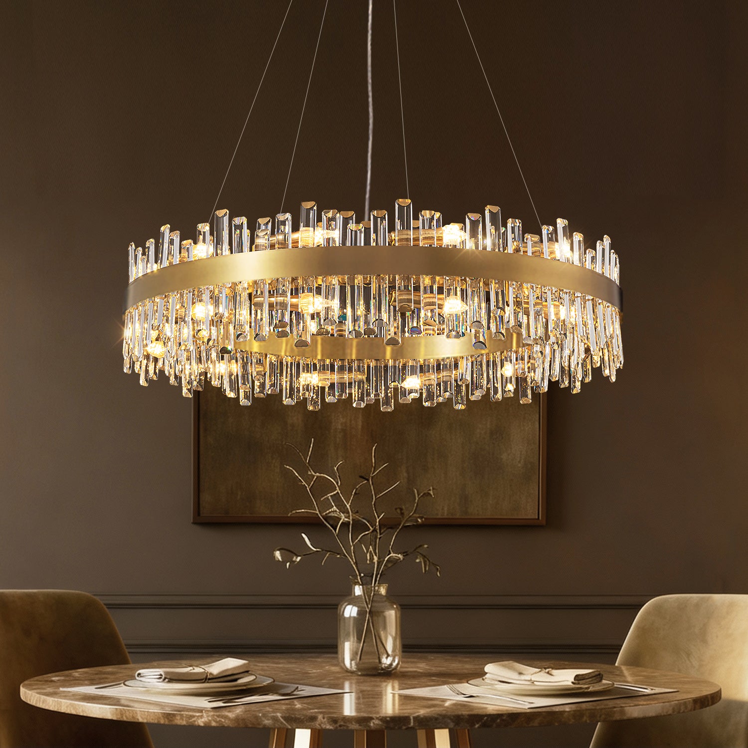 Aurum Luxury Gold Crystal Chandelier sofary lighting