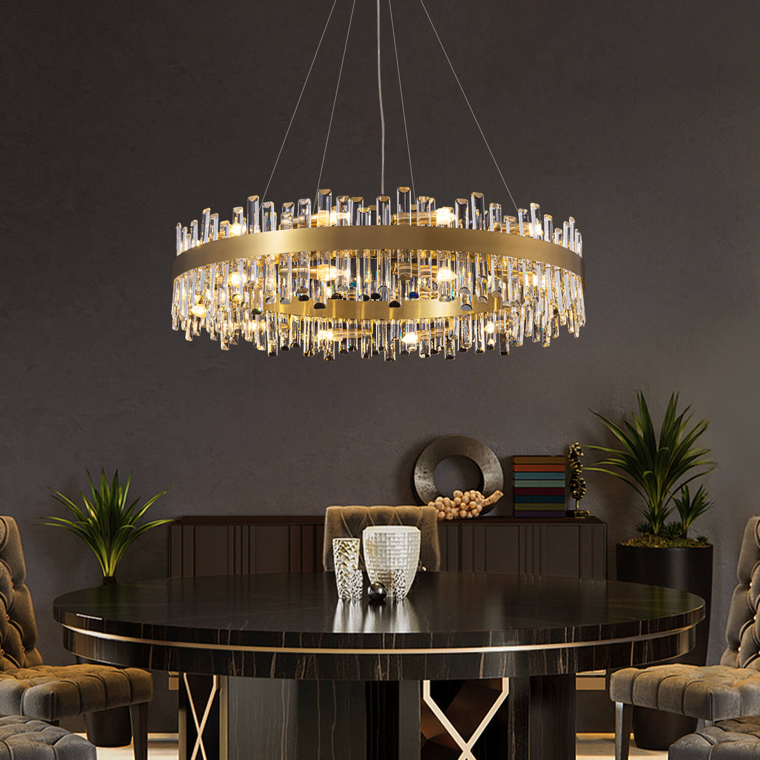 Aurum Luxury Gold Crystal Chandelier