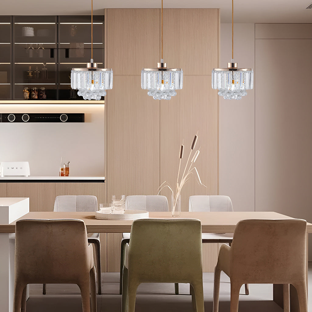 Clear Crystal Linear Pendant Light