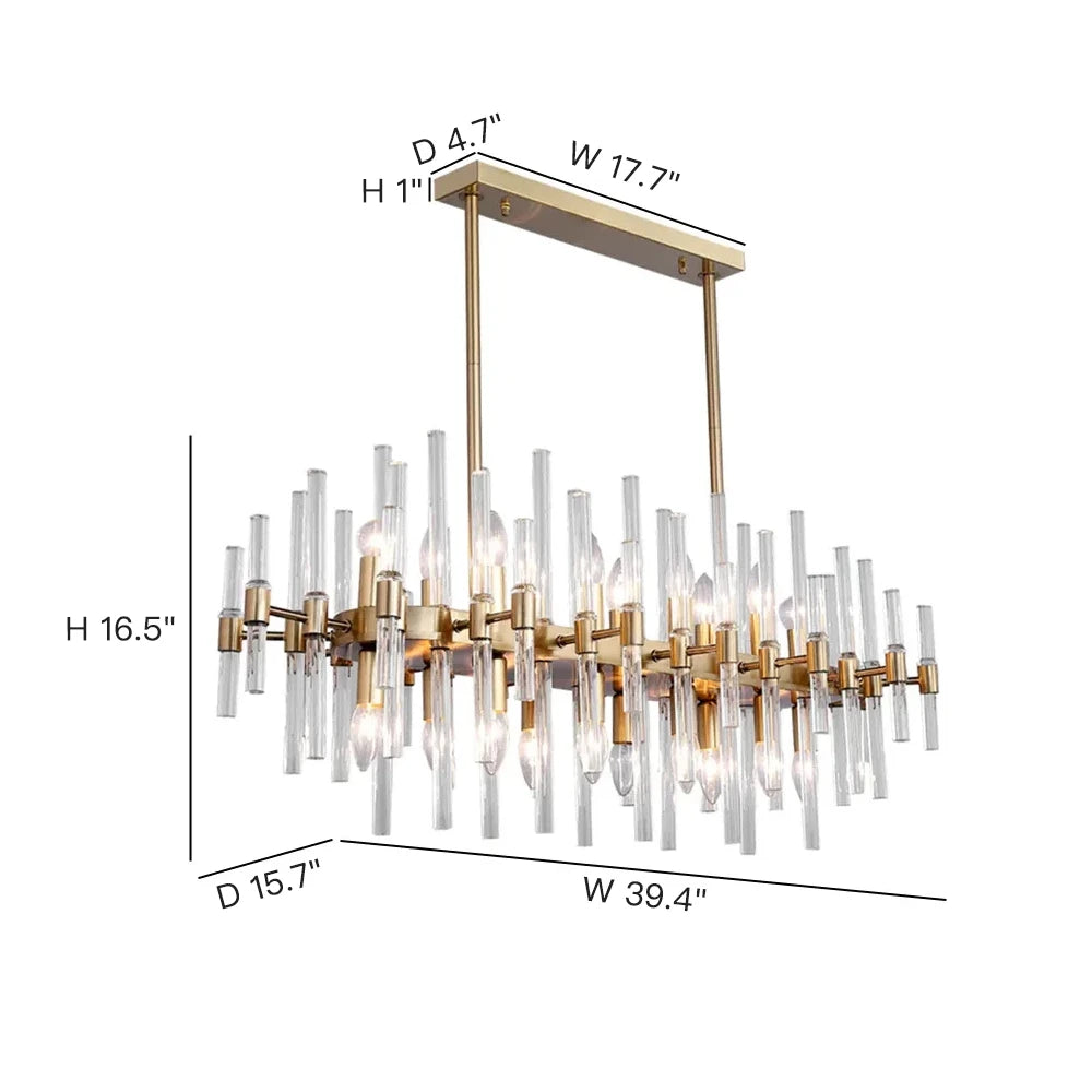 Crylick Modern Gold Crystal Chandelier - Sofary Lighting