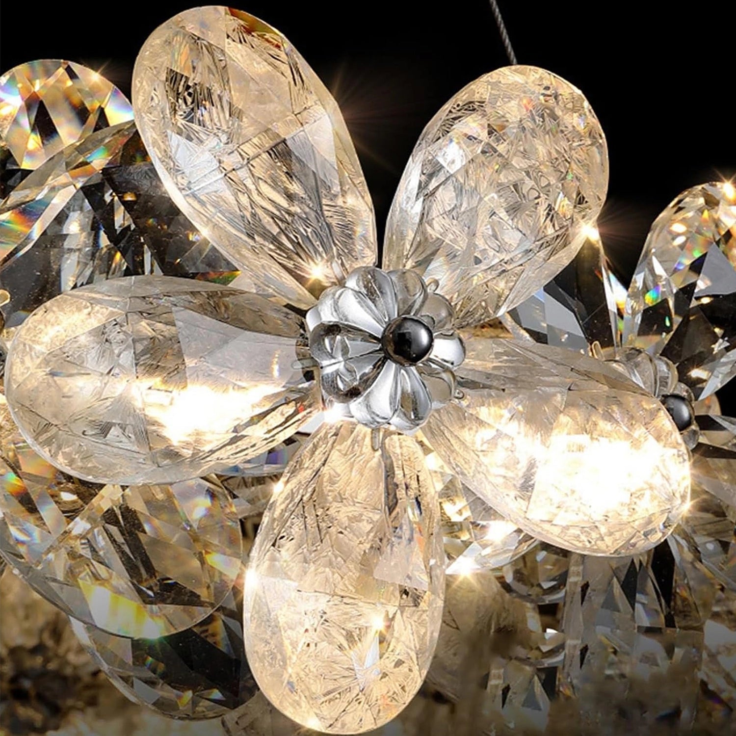 Crystal Bloom Double Halo Chandelier - Sofary Lighting