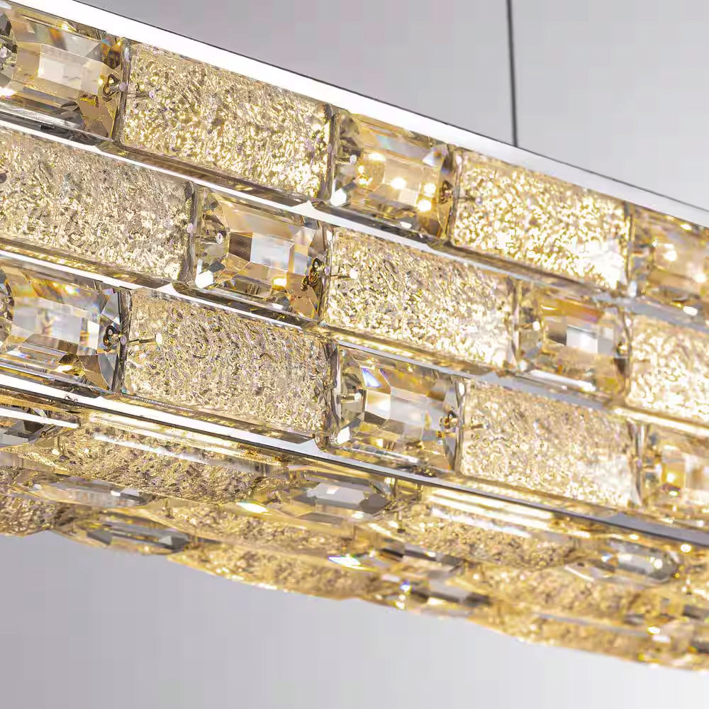 CrystalGlow Modern Linear Chandelier - Sofary Lighting