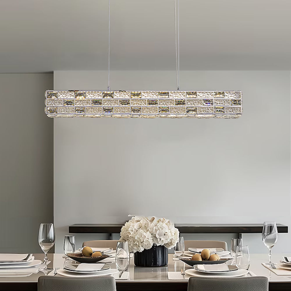 CrystalGlow Modern Linear Chandelier - Sofary Lighting