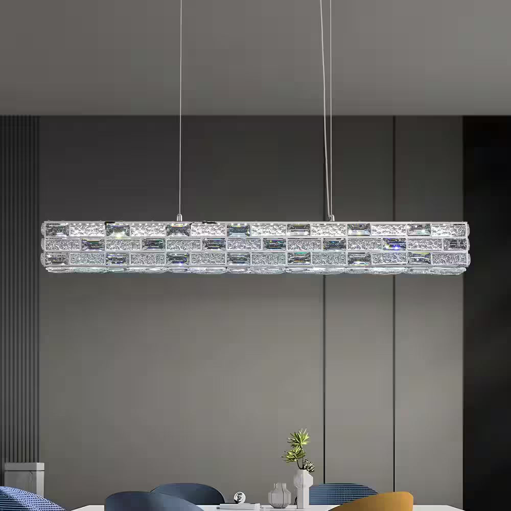 CrystalGlow Modern Linear Chandelier - Sofary Lighting