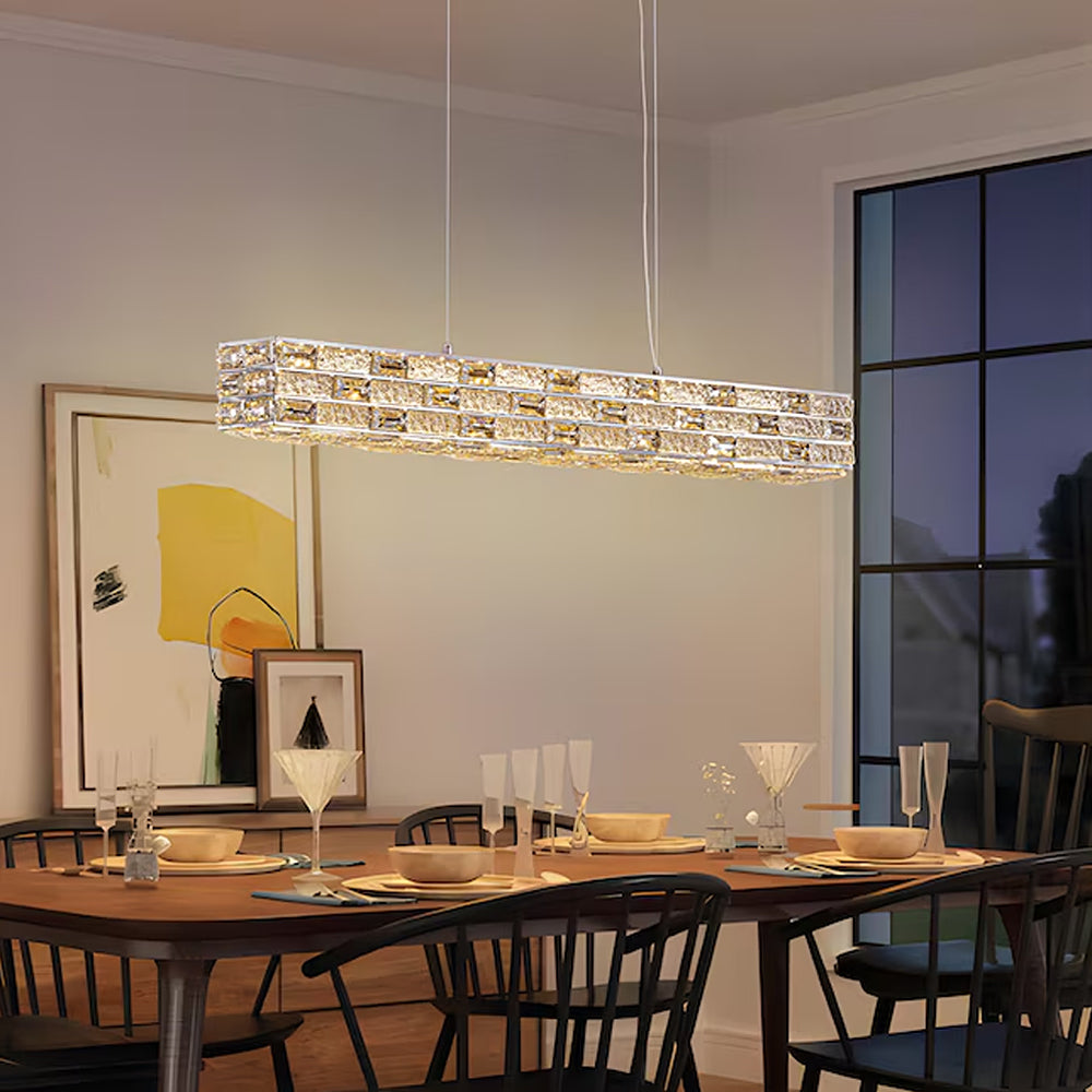 CrystalGlow Modern Linear Chandelier - Sofary Lighting
