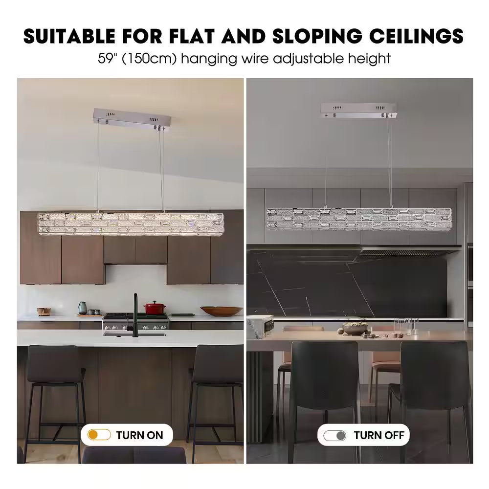 CrystalGlow Modern Linear Chandelier - Sofary Lighting