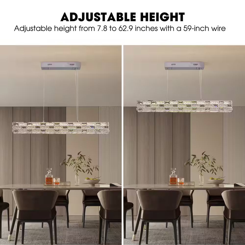 CrystalGlow Modern Linear Chandelier - Sofary Lighting