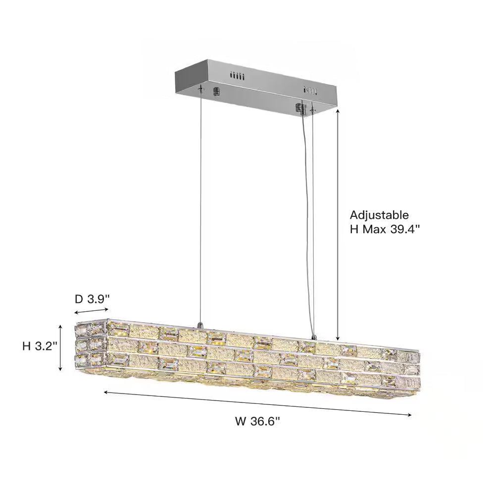 CrystalGlow Modern Linear Chandelier - Sofary Lighting
