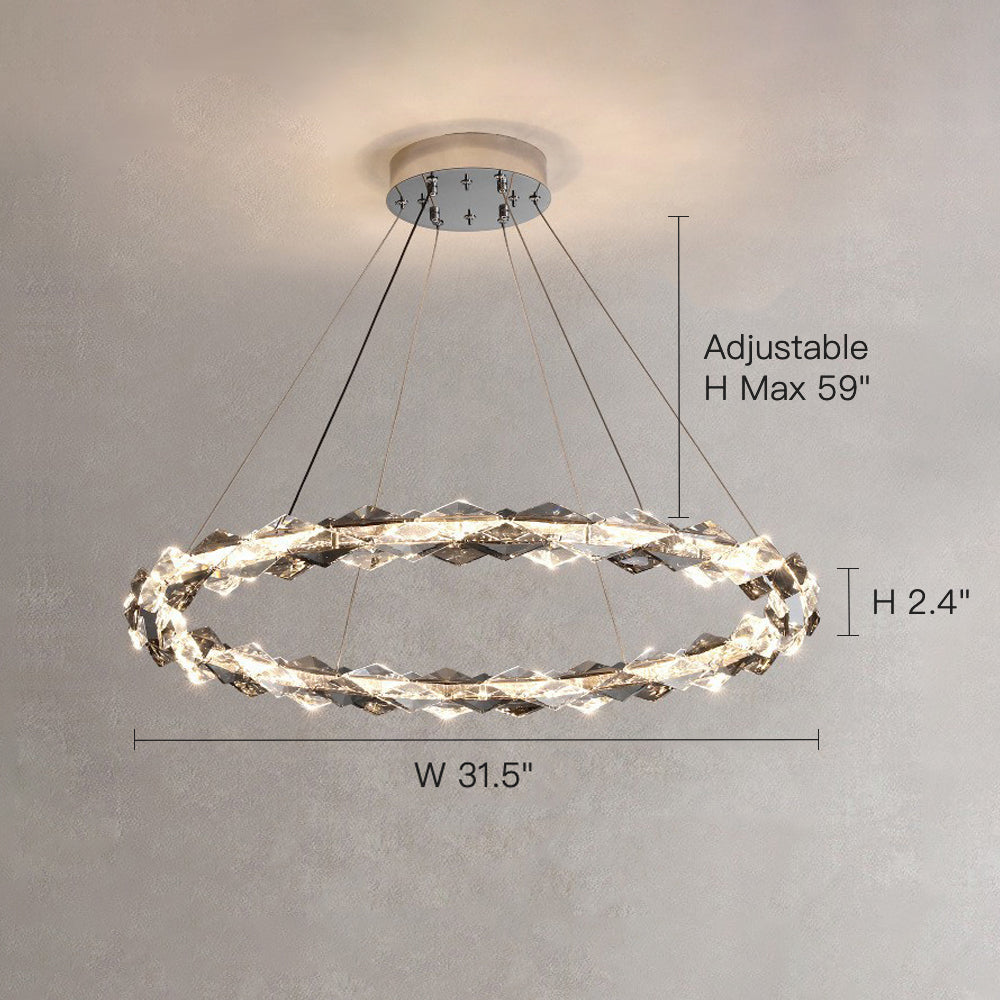 Crystal Ring Chandelier with Faceted Edge Design – Available in Multiple Sizes | Sofary Lighting