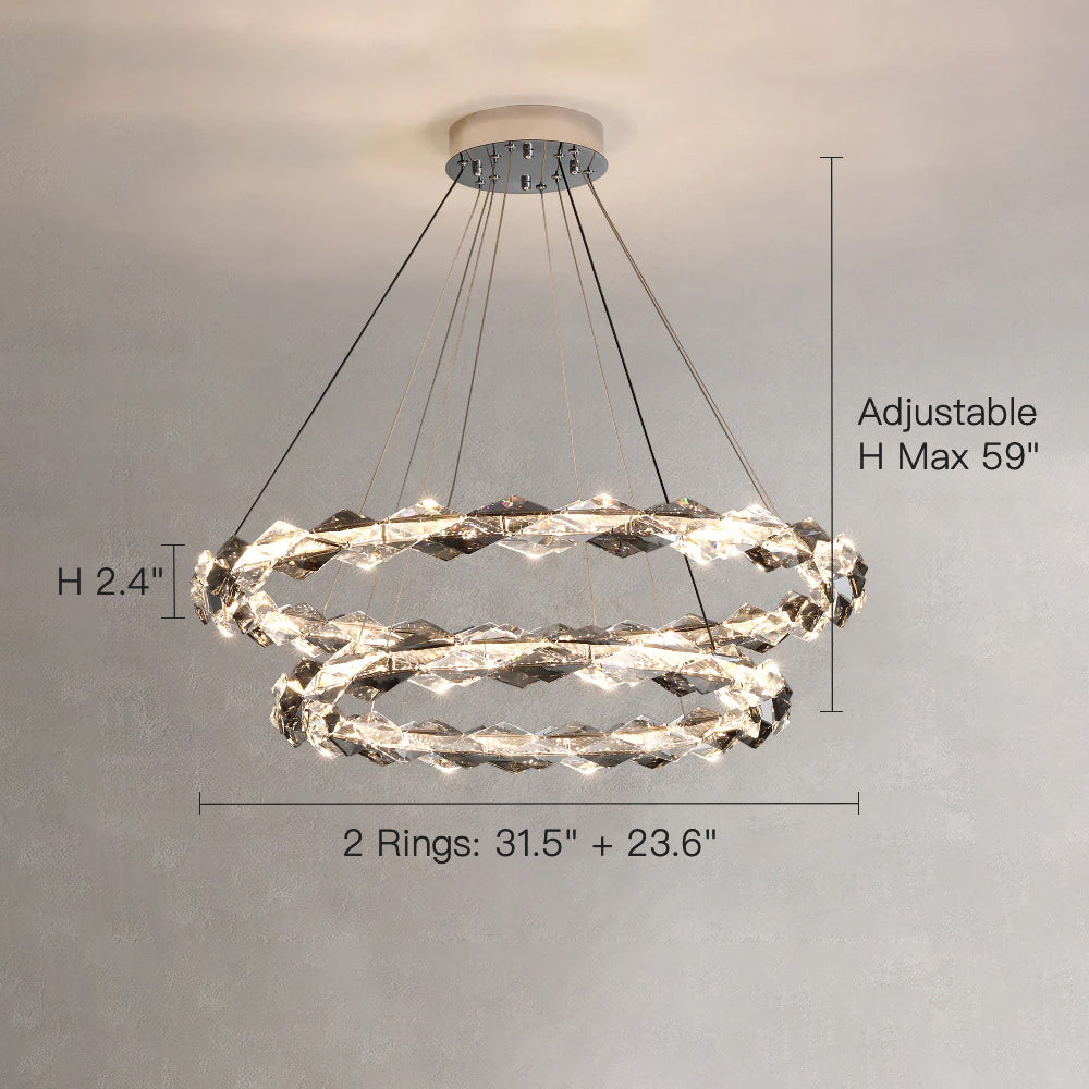 Crystal Ring Chandelier with Faceted Edge Design – Available in Multiple Sizes | Sofary Lighting