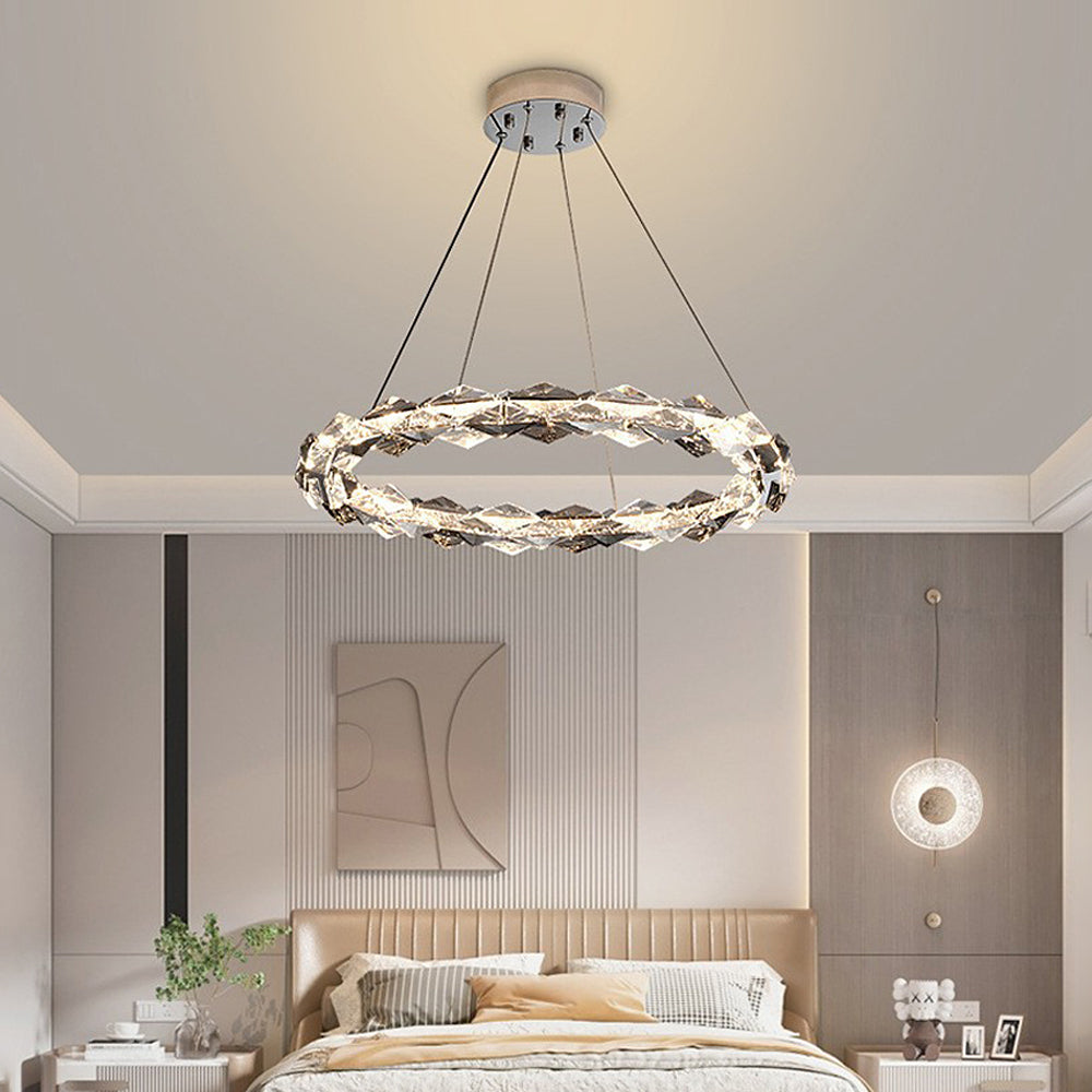 Crystal Ring Chandelier with Faceted Edge Design – Available in Multiple Sizes | Sofary Lighting
