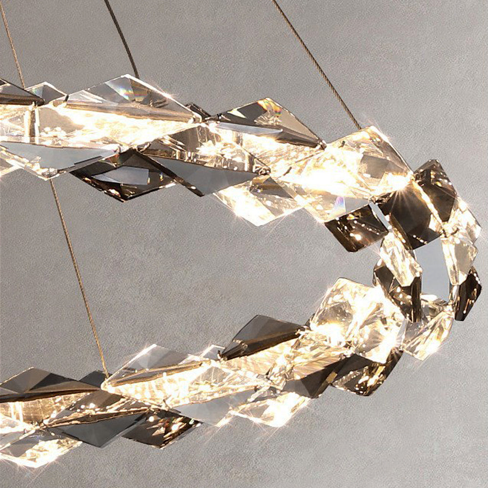 Crystal Ring Chandelier with Faceted Edge Design – Available in Multiple Sizes | Sofary Lighting