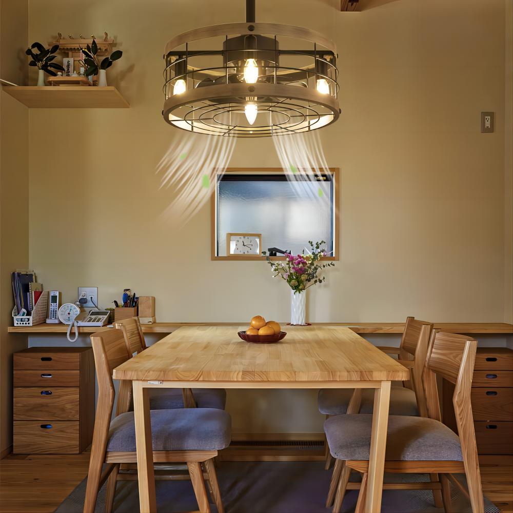 Wood Farmhouse Ceiling Fan--dinning room