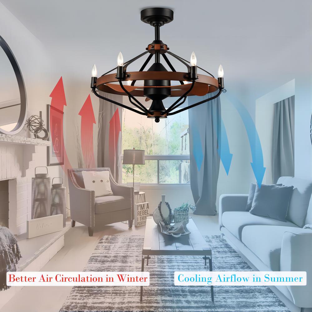 26" Caged Ceiling Fans with Lights--functions