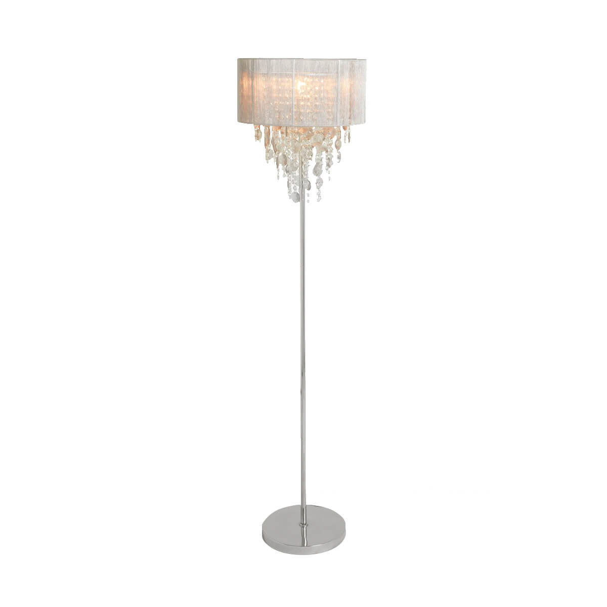 Floor lamp-crystal-light-luxury-Nordic-living-room-sofa-standing-lamp-front-view-white | Sofary