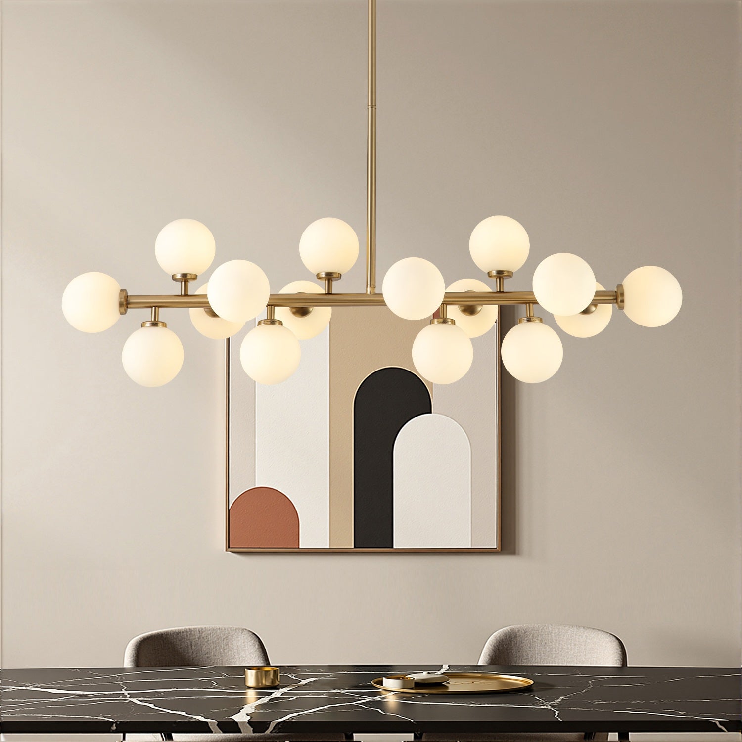 Glass Globes Linear Chandelier ch119 20250704 Sofary Lighting