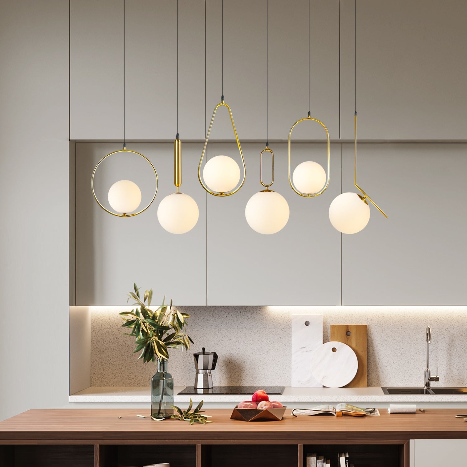 Glass Pendant Round Light in Modern Minimalist Style ch236 20250704 Sofary Lighting