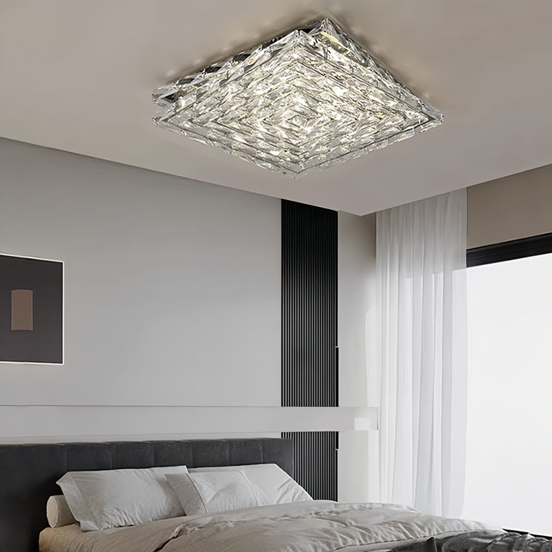 Multi-layer Square Crystal Chandelier - Ceiling Light