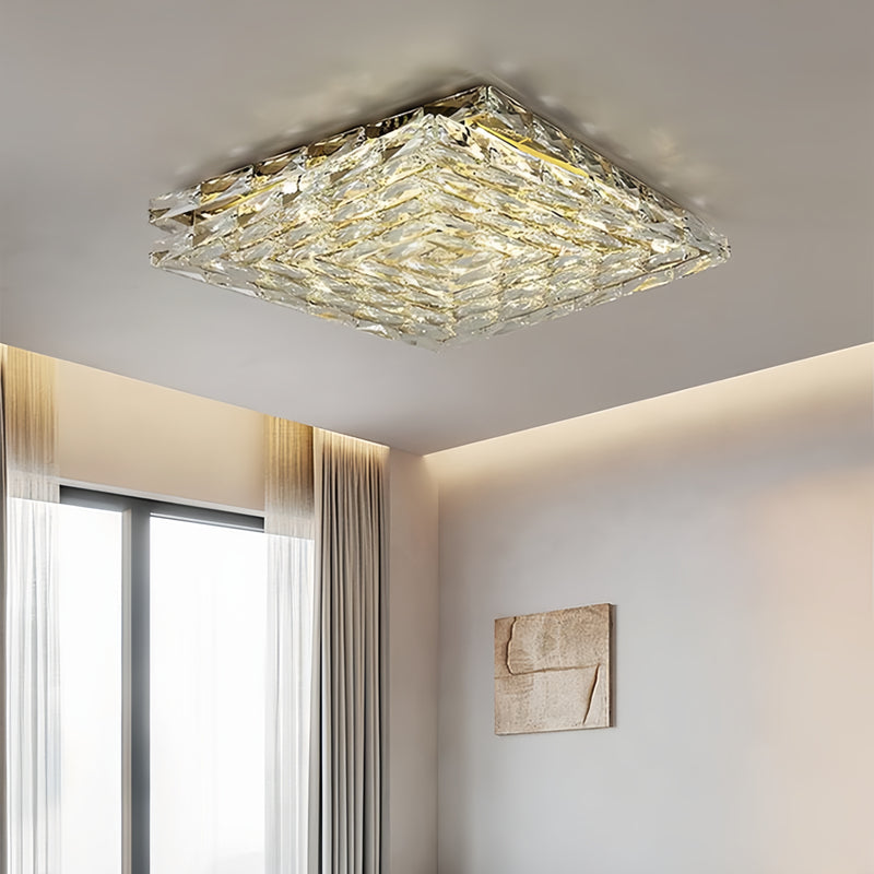 Multi-layer Square Crystal Chandelier - Ceiling Light