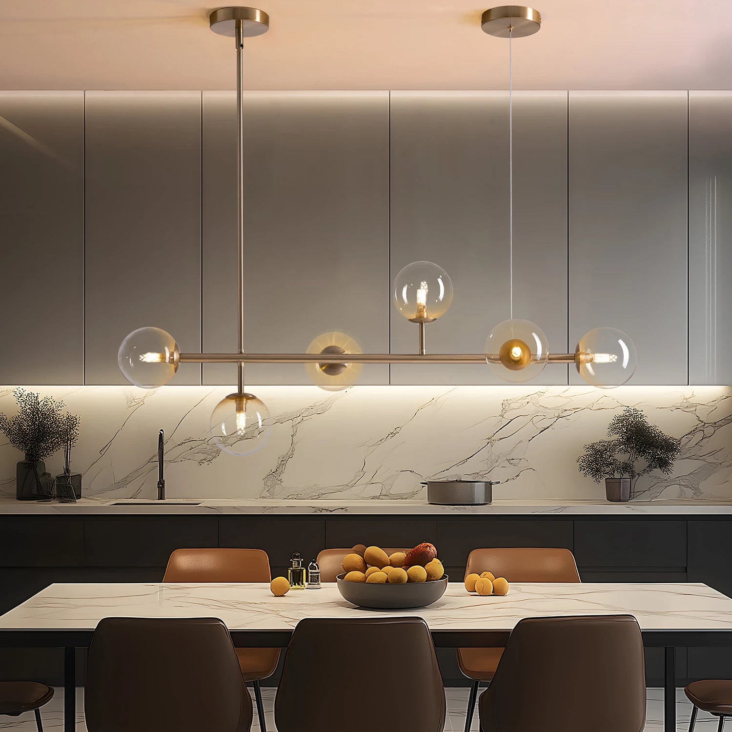 Gradient Glass Globe Chandelier for Dining Room 1 - Sofary Lighting