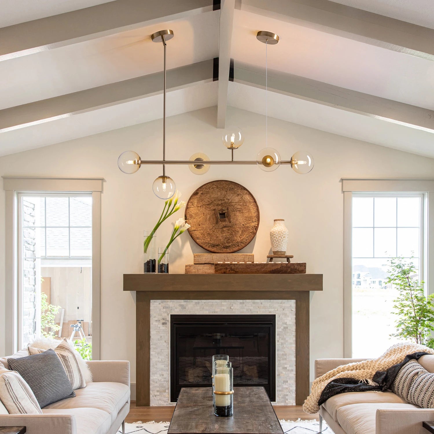 Gradient Glass Globe Chandelier for Dining Room 1 - Sofary Lighting