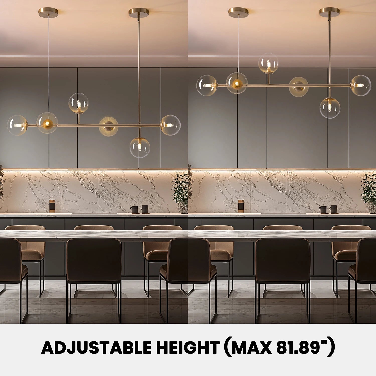 Gradient Glass Globe Chandelier for Dining Room 1 - Sofary Lighting