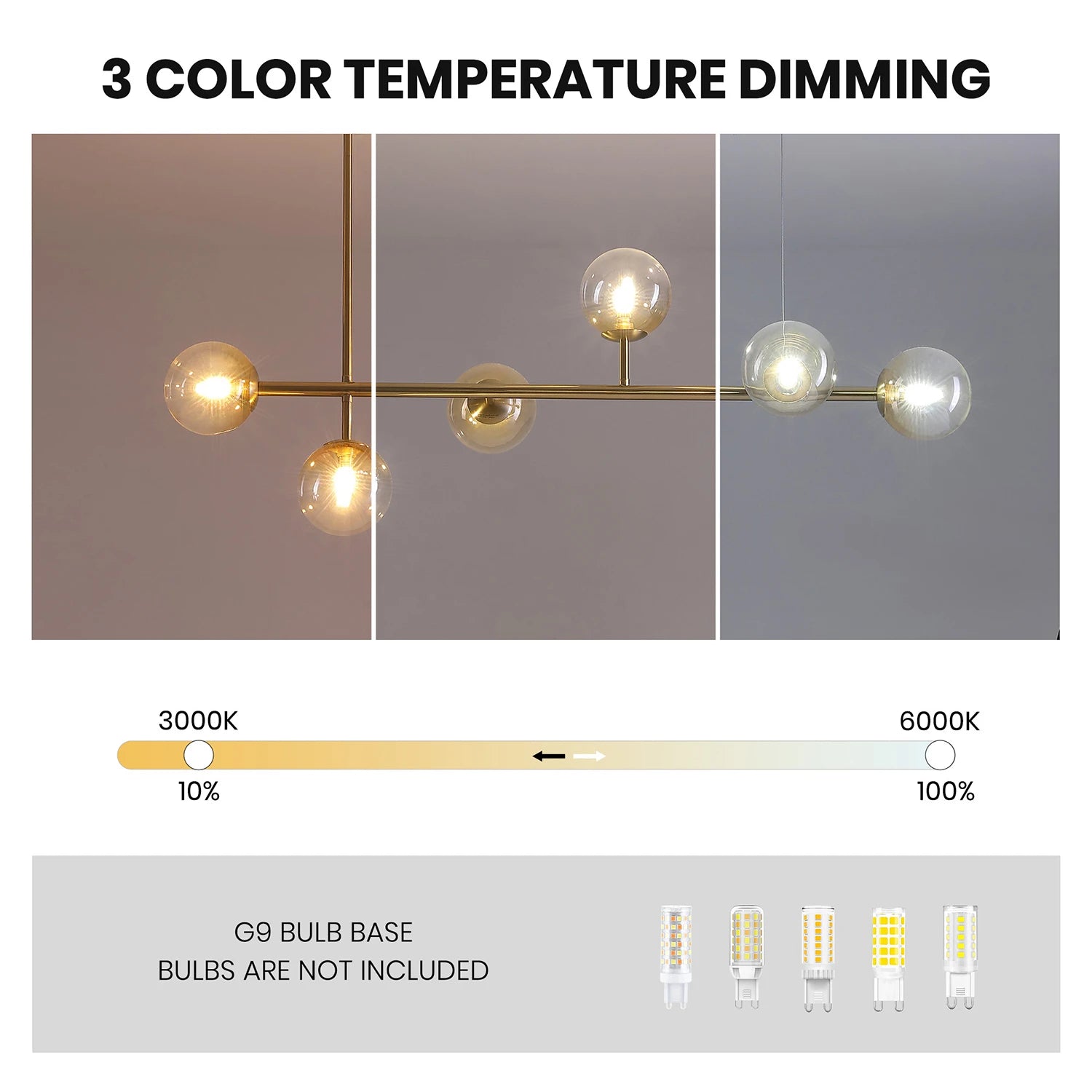 Gradient Glass Globe Chandelier for Dining Room 1 - Sofary Lighting