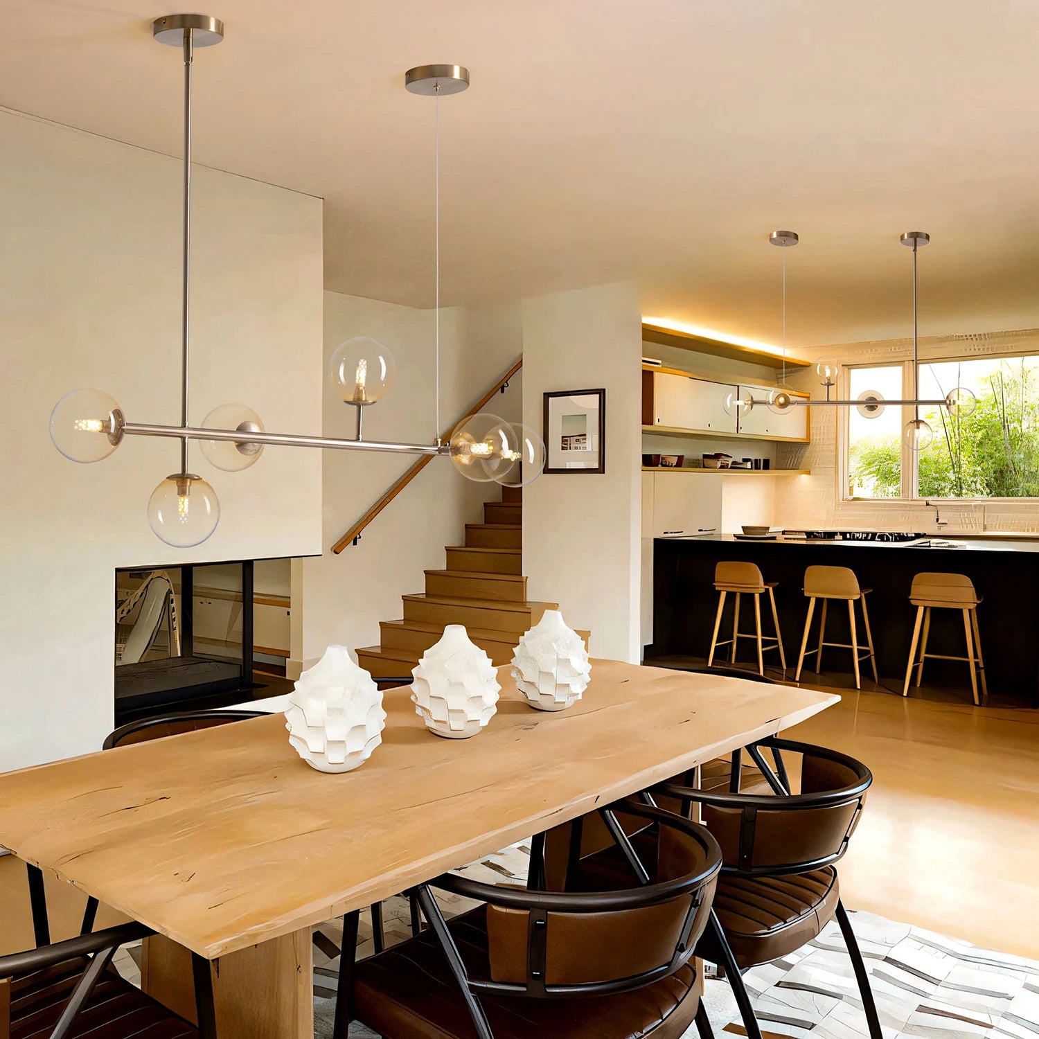 Gradient Glass Globe Chandelier for Dining Room 1 - Sofary Lighting