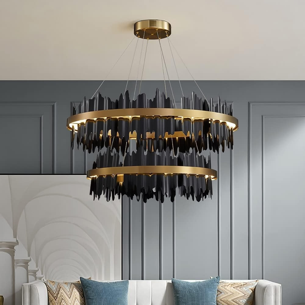 Iceberg-Round-Modern-Gold-Black-Chandelier-Sofary Lighting