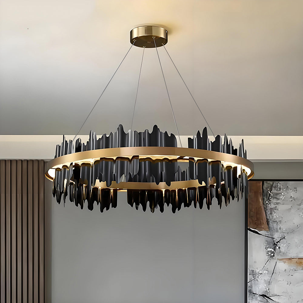 Iceberg-Round-Modern-Gold-Black-Chandelier-Sofary Lighting