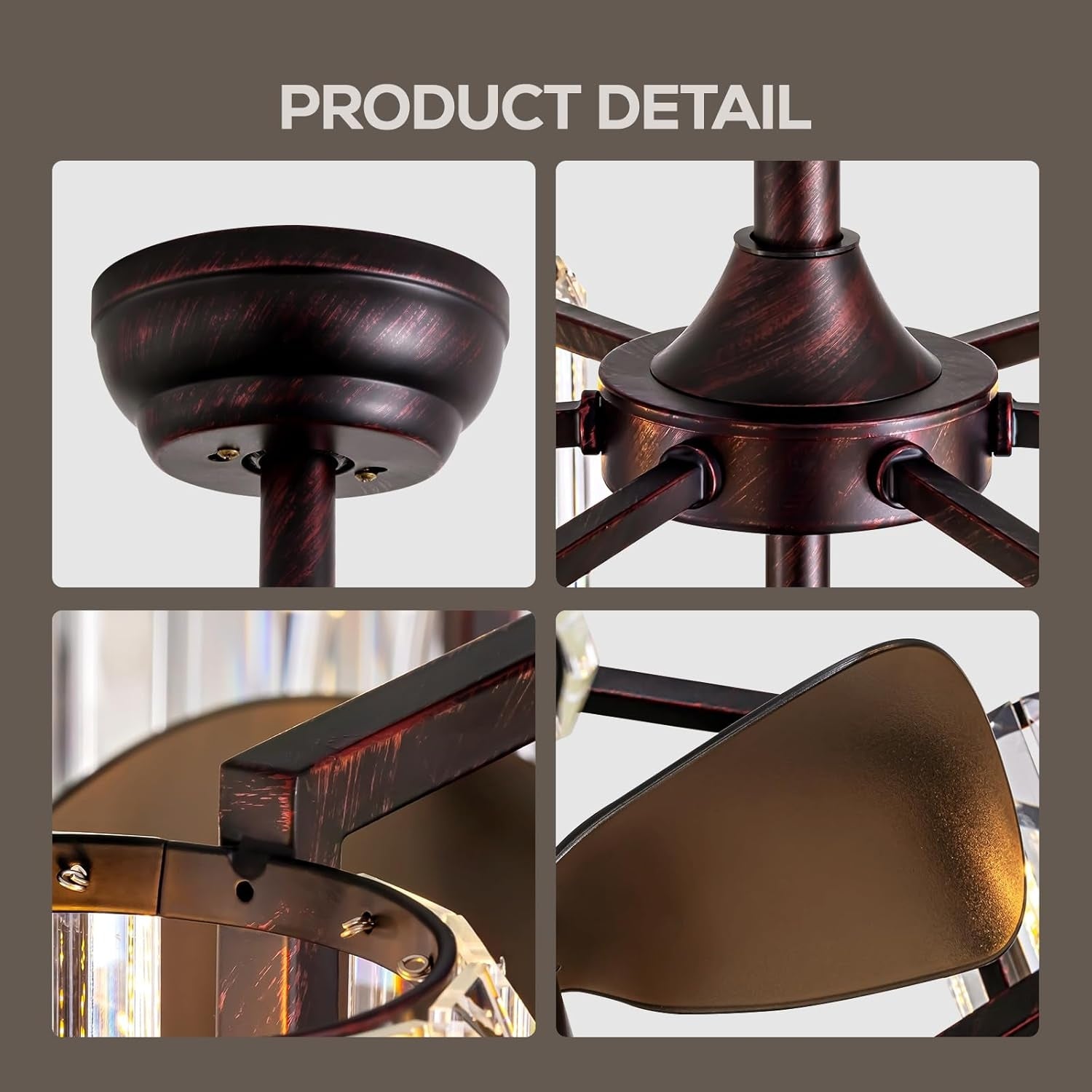 LumiBreeze 27 inch Crystal Fan Chandelier - Sofary Lighting