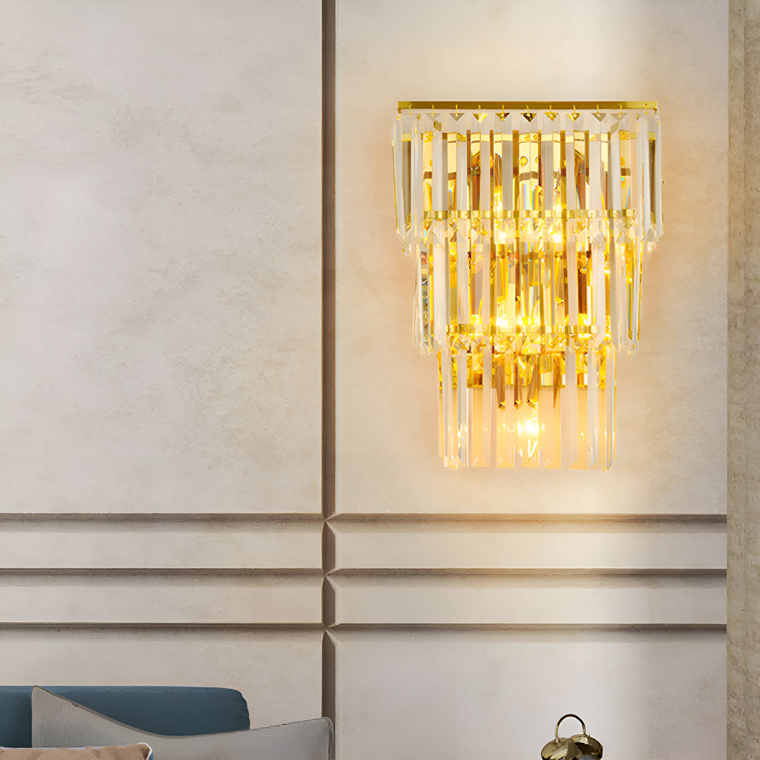 Luxury-TV-Background-Postmodern-Crystal-Wall-Light-living room1 | Sofary