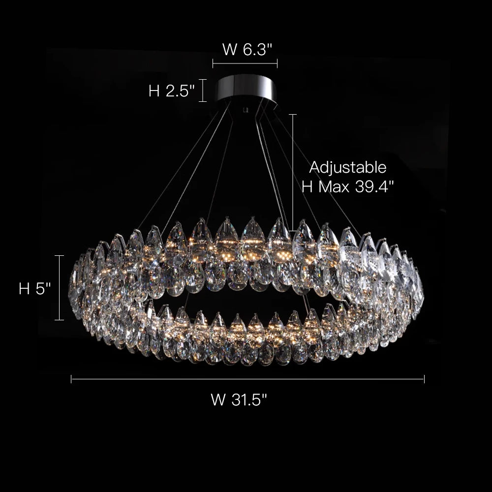 Luxury Water Drop Crystal Chandelier- Sofary Lighting