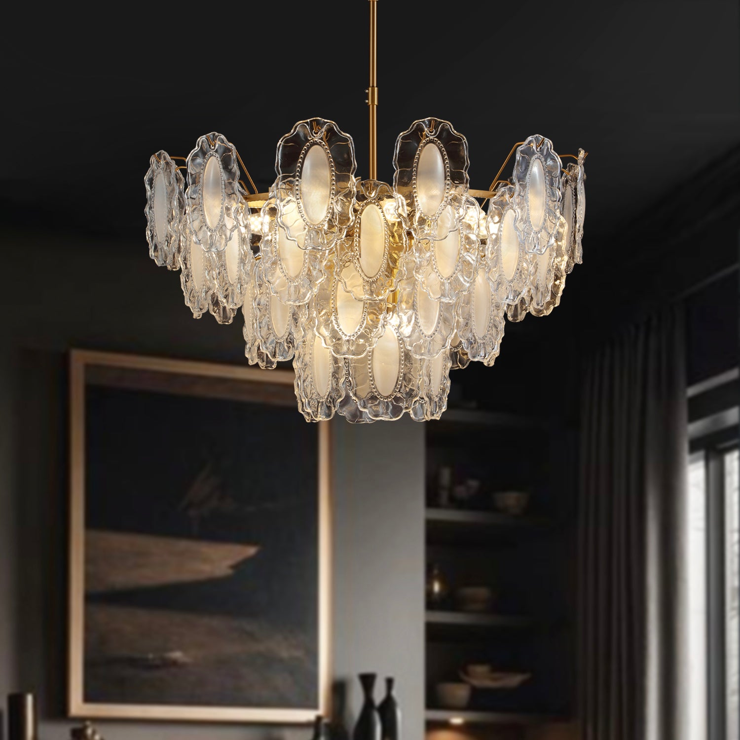 Luxury Gold Crystal Leaf Chandelier - Sofary Lighting