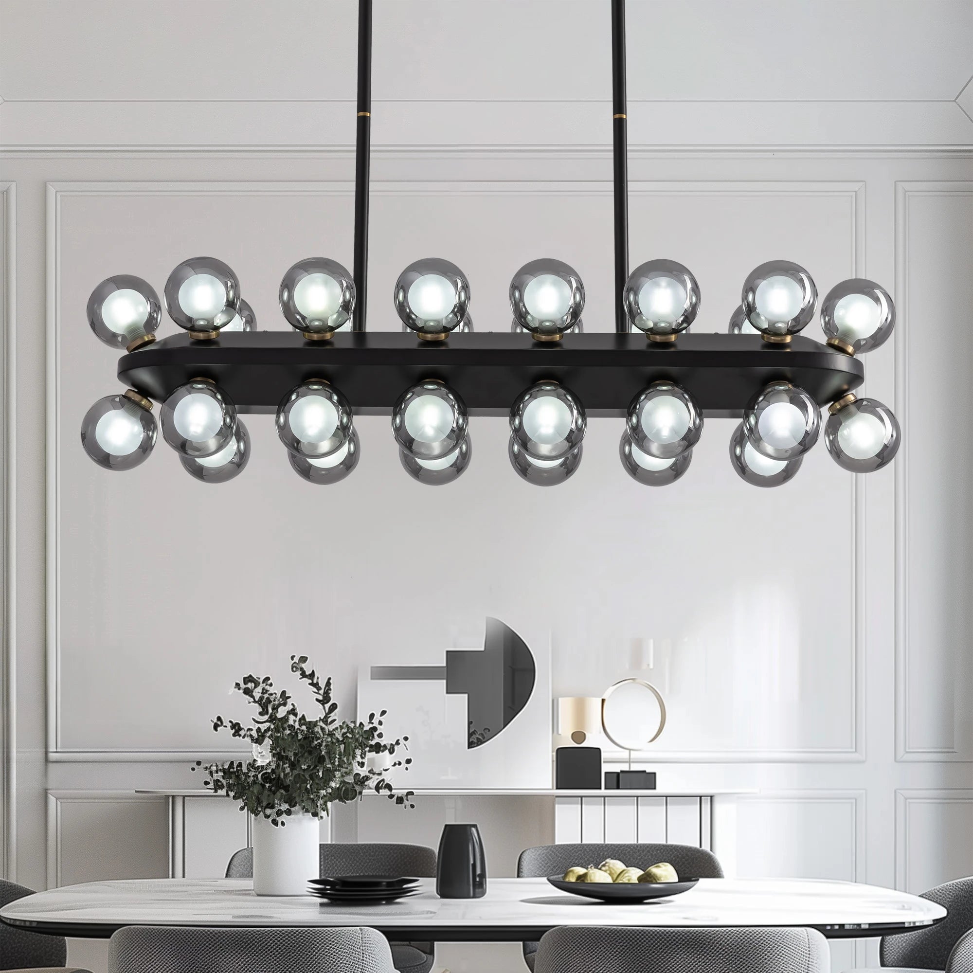 Mid-Century Modern Black Sputnik Chandlier - Sofary Lighting