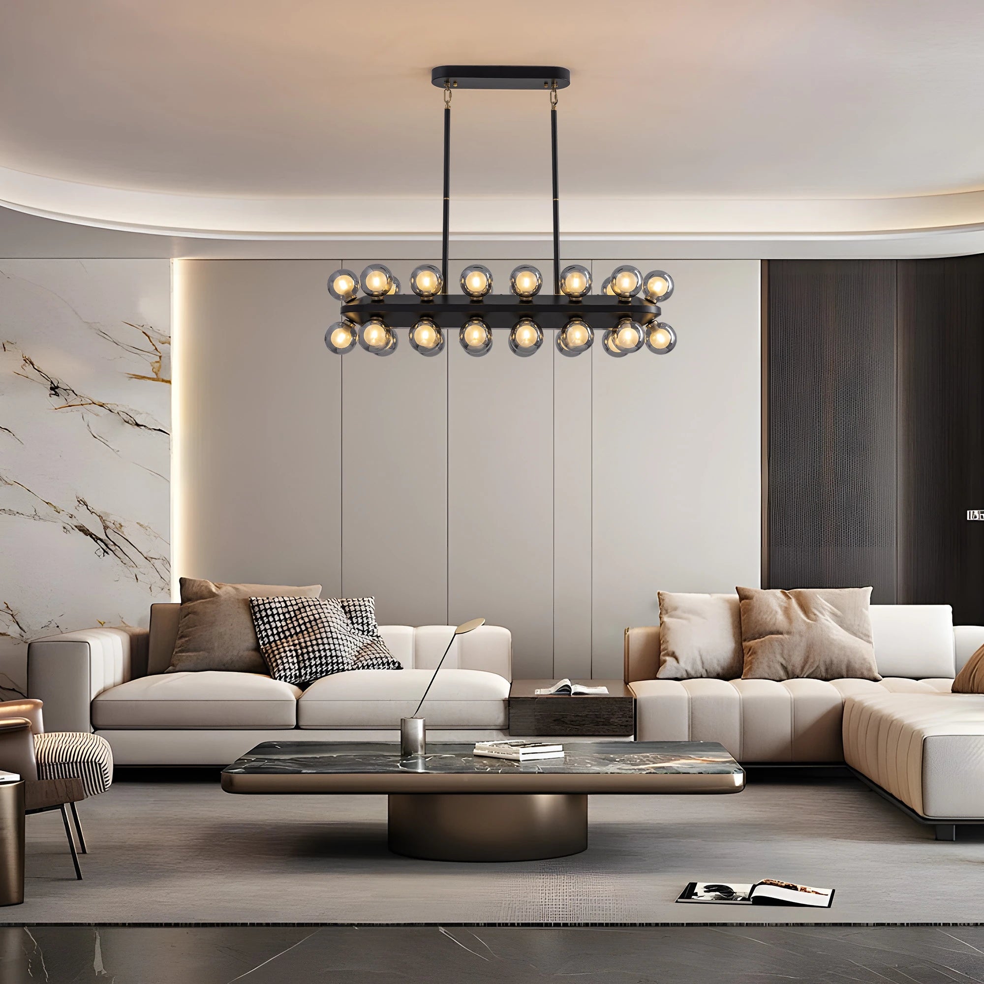 Mid-Century Modern Black Sputnik Chandlier - Sofary Lighting