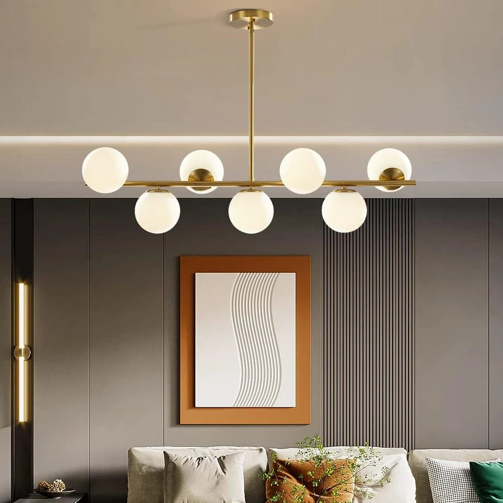 Glass Globe Gold Sputnik Chandelier Pendant Light for Dining Room ...